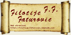 Filotije Faturović vizit kartica